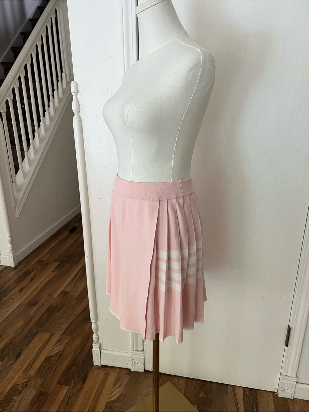 Thom Browne Pink Pleated Knit Tennis Skirt IT 42 Made Italy